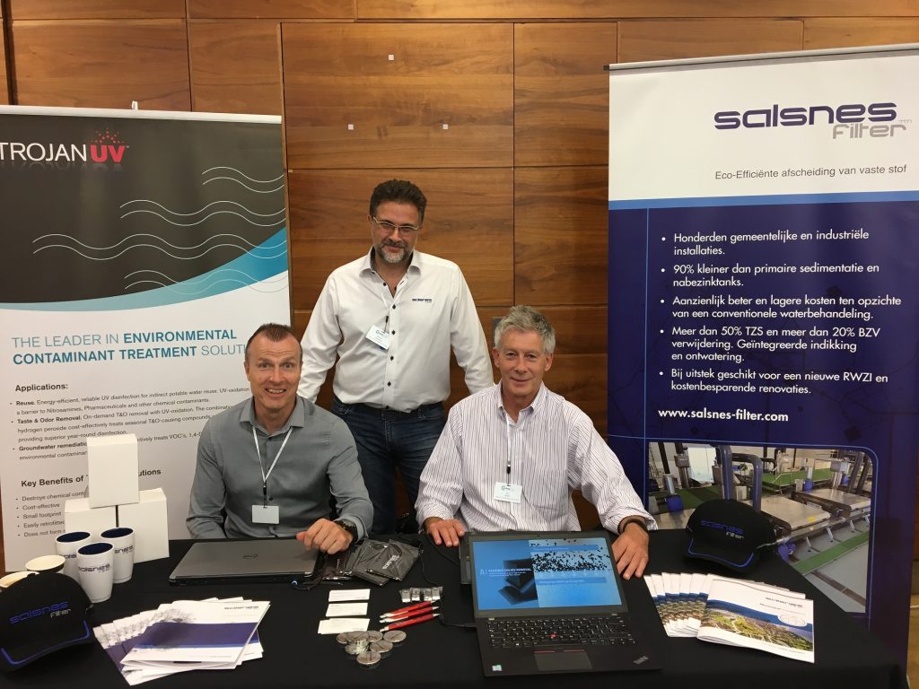 The Salsnes Filter team at their SludgeTech booth